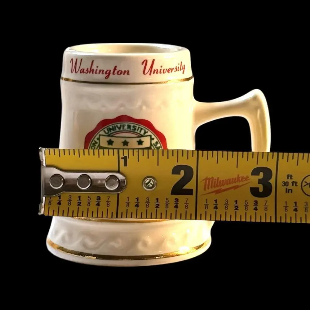 VTG Washington University Saint Louis Ceramic Crest Stein Cream Gold Miniature